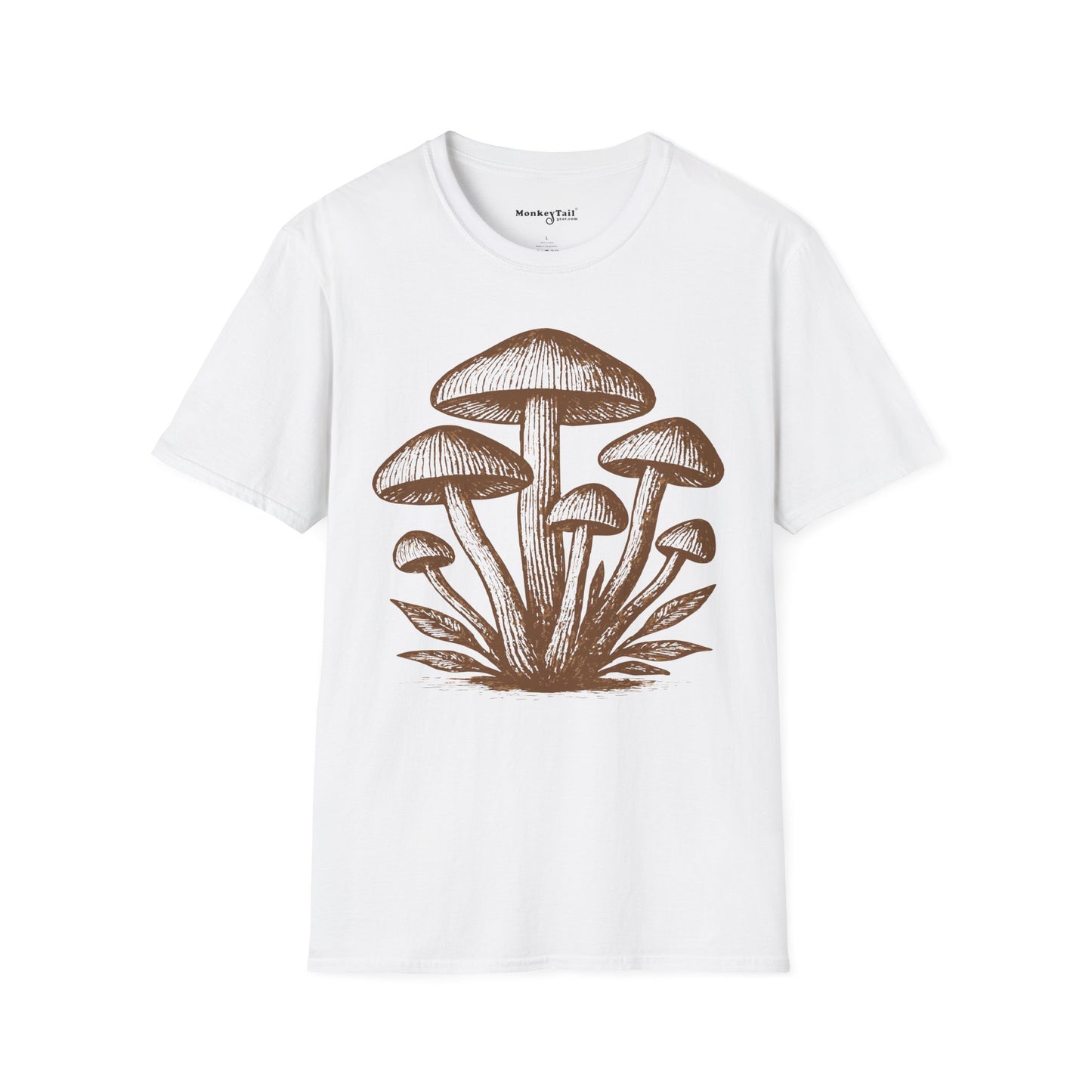 Mushroom Cluster Line Art T-Shirt