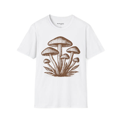 Mushroom Cluster Line Art T-Shirt