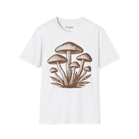 Mushroom Cluster Line Art T-Shirt