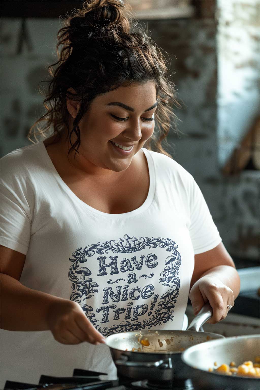 Have a Nice Trip - Mushroom Line Art T-Shirt