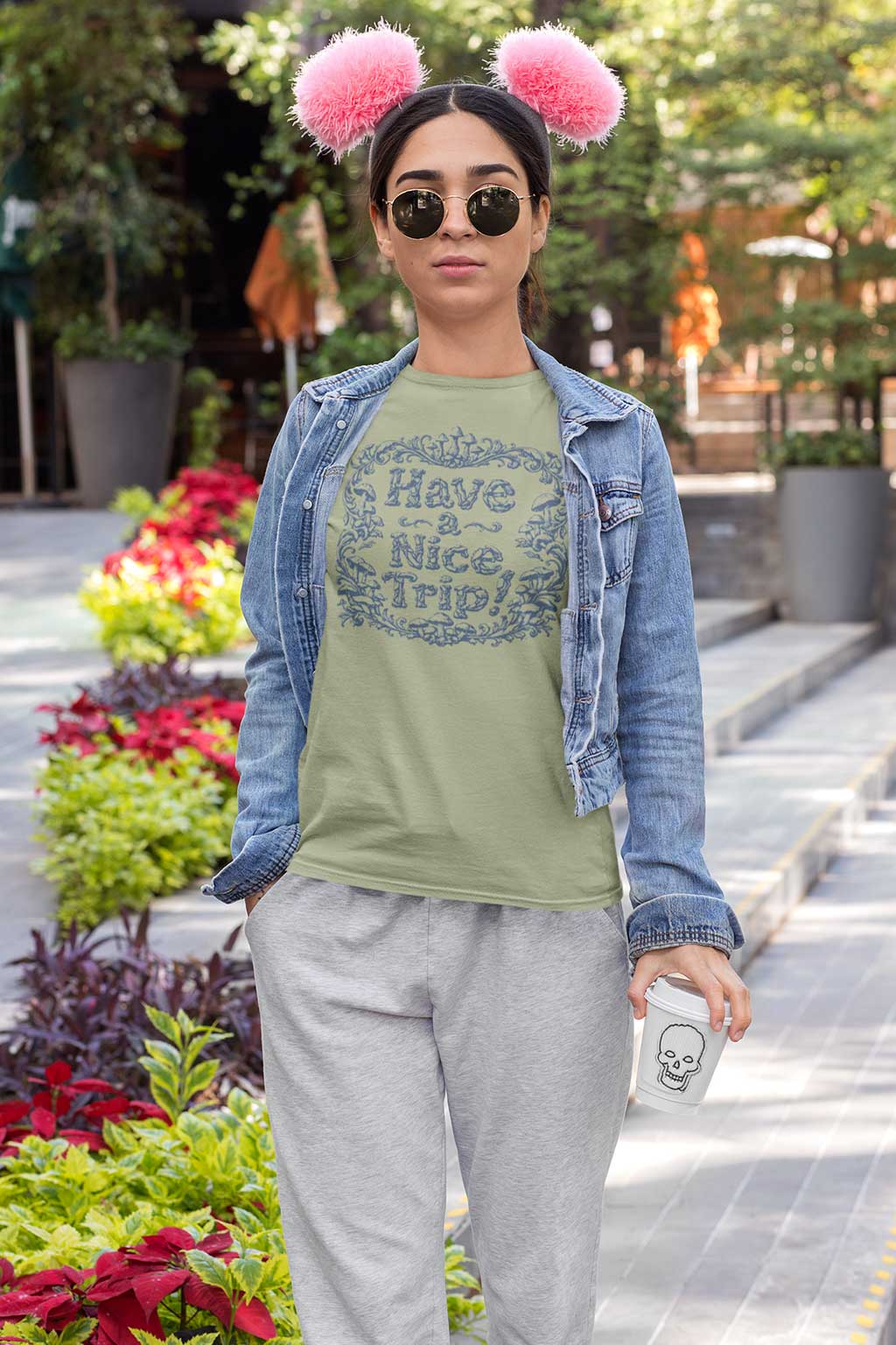 Have a Nice Trip - Mushroom Line Art T-Shirt