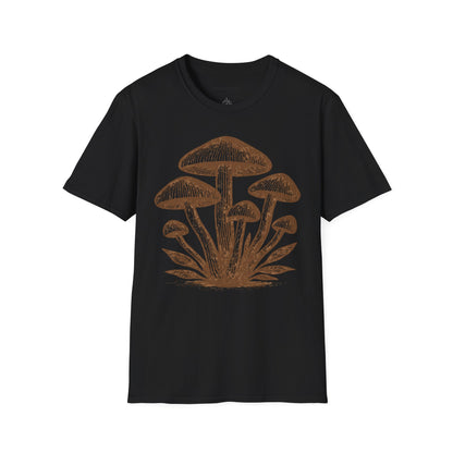 Mushroom Cluster Line Art T-Shirt