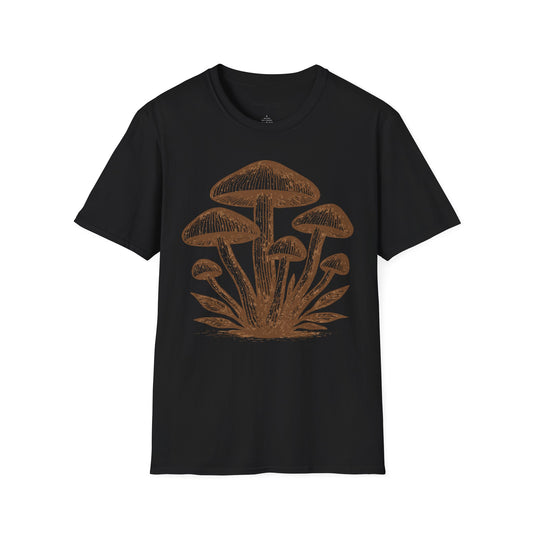 Mushroom Cluster Line Art T-Shirt