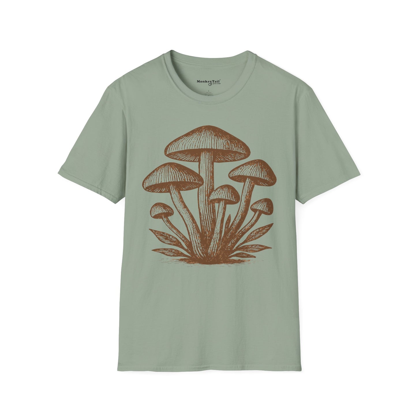 Mushroom Cluster Line Art T-Shirt