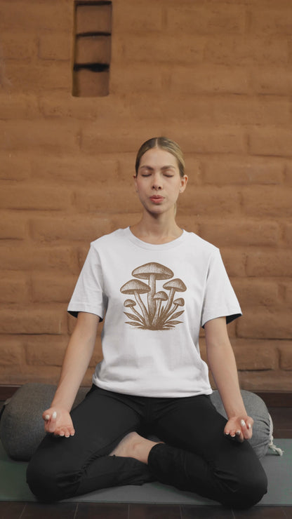 Mushroom Cluster Line Art T-Shirt